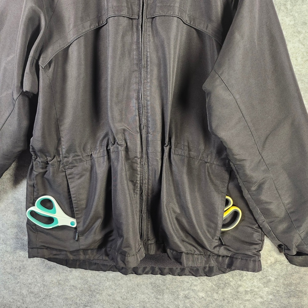 Pacific Trail Men Black Fleece Lined Hooded Parka Jacket XL Full Zip Windbreaker - Picture 12 of 16